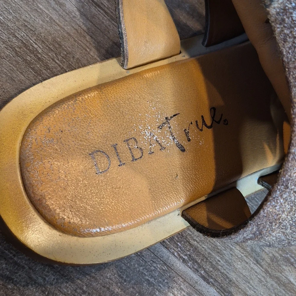 7/7.5 Diba True Genuine Leather Gladiator Sandals, Double Buckle Closure - Picture 7 of 13